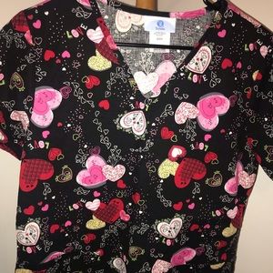 Valentine’s Day scrub top